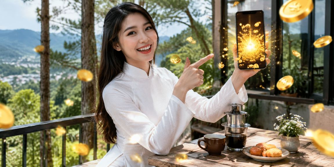 Người phụ nữ mặc áo dài tại Đà Lạt trải nghiệm casino di động trực tuyến