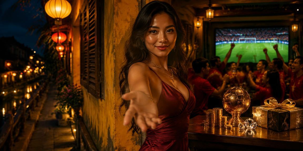 Người phụ nữ theo dõi kết quả xổ số và casino tại Hội An