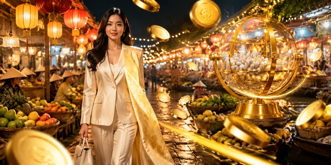 Người phụ nữ áo dài vùng Mekong nhận thưởng xổ số và bonus nạp tiền